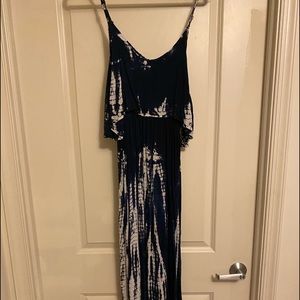 Navy & White Maxi Dress